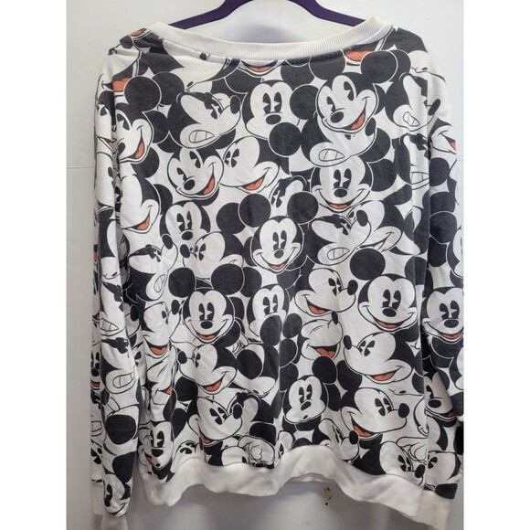 Vtg Disney Mickey Mouse Pullover All Over Print Sweatshirt XL Faces - Picture 8 of 12
